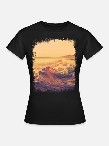 Vague plate au soleil - T-shirt Femme - noir