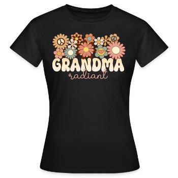 Retro Boho 1970 Mami Formidable Mamie Radieuse - T-shirt Femme - noir - Devant - AI Model Female 172 dark (172cm)