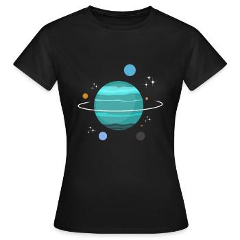 Uranus Planet Geschenk - Frauen T-Shirt - Schwarz - Vorne - AI Model Female 172 dark (172cm)