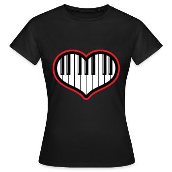 Piano gift piano and grand piano - Women's T-Shirt - black - Front - AI Model Female 172 dark (172cm)