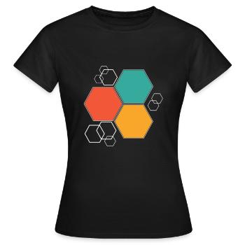 Hexagone cadeau hexagone - T-shirt Femme - noir - Devant - AI Model Female 172 dark (172cm)
