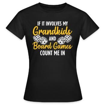 Grandkids Boardgames Board Game Grandchildren - Women's T-Shirt - black - Front - AI Model Female 172 dark (172cm)