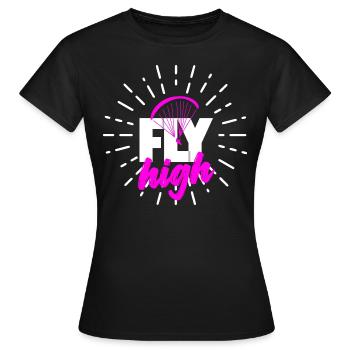 FLY high pink - Frauen T-Shirt - Schwarz - Vorne - AI Model Female 172 dark (172cm)