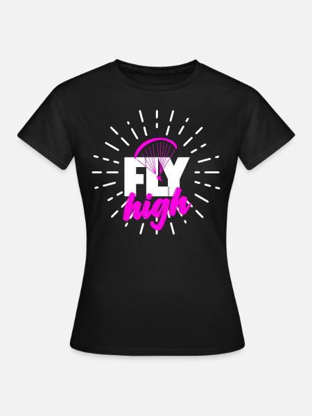 FLY high pink - Frauen T-Shirt - Schwarz