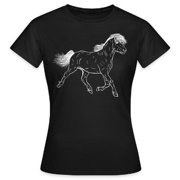 Poulain de cheval - T-shirt Femme - noir - Devant - AI Model Female 172 dark (172cm)
