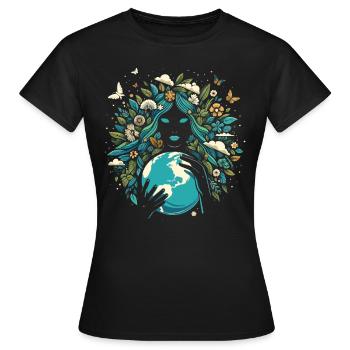 Greek Goddess Pagan Earth Mother - Women's T-Shirt - black - Front - AI Model Female 172 dark (172cm)