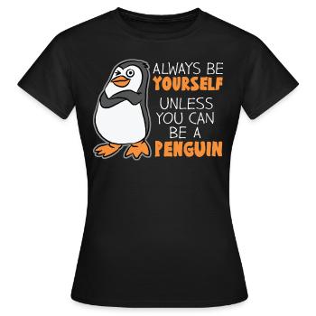 manchot - T-shirt Femme - noir - Devant - AI Model Female 172 dark (172cm)