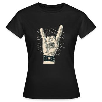 Pommes fork metal hand - Women's T-Shirt - black - Front - AI Model Female 172 dark (172cm)