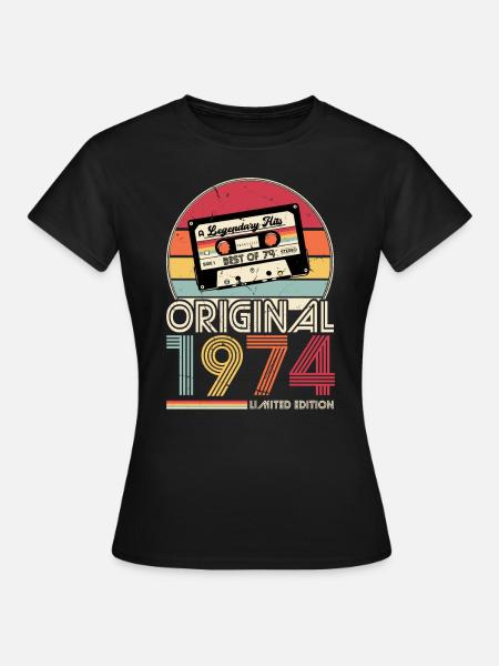 1974 Jahrgang Geburtstag Retro Vintage Geschenk - Frauen T-Shirt - Schwarz