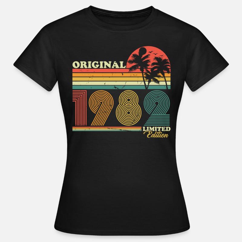 1982 Vintage Compleanno Retro Vintage Regalo - Maglietta da donna - nero