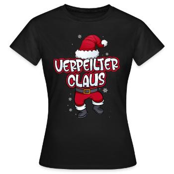 Verpeilter Claus Weihnachtsmann Kostüm Familien - Frauen T-Shirt - Schwarz - Vorne - AI Model Female 172 dark (172cm)