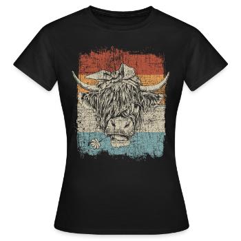 Scottish Highland Highland Cattle Highland - Women's T-Shirt - black - Front - AI Model Female 172 dark (172cm)