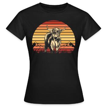 Scottish Highland Highland Cattle Highland - Women's T-Shirt - black - Front - AI Model Female 172 dark (172cm)