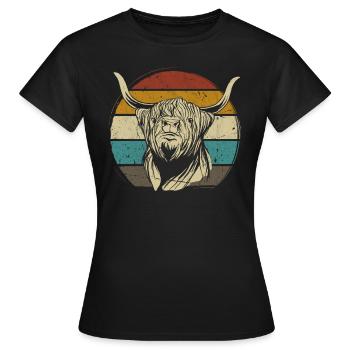 Scottish Highland Highland Cattle Highland - Women's T-Shirt - black - Front - AI Model Female 172 dark (172cm)