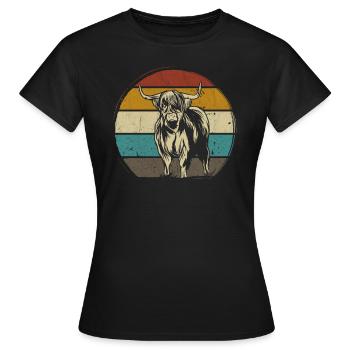 Scottish Highland Highland Cattle Highland - Women's T-Shirt - black - Front - AI Model Female 172 dark (172cm)