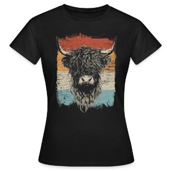 Highlands écossais Highland Bovins Highland Vache des Highlands - T-shirt Femme - noir - Devant - AI Model Female 172 dark (172cm)