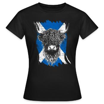 Scottish Highlands Highland Cattle Highland Cow - Women's T-Shirt - black - Front - AI Model Female 172 dark (172cm)