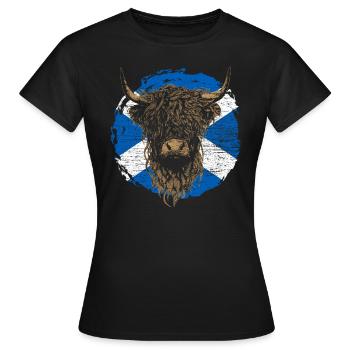 Scottish Highlands Highland Cattle Highland Cow - Women's T-Shirt - black - Front - AI Model Female 172 dark (172cm)