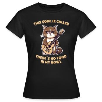 Cat Song drôle chat amoureux de la nourriture disant - T-shirt Femme - noir - Devant - AI Model Female 172 dark (172cm)