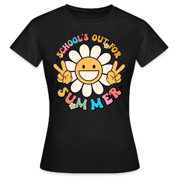 Retro Last Day of School's Out For Summer Teacher - Frauen T-Shirt - Schwarz - Vorne - AI Model Female 172 dark (172cm)