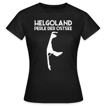 Helgoland Perle der Ostsee lustig Sylt - Frauen T-Shirt - Schwarz - Vorne - AI Model Female 172 dark (172cm)