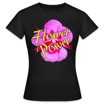 Flower Power Bloom - T-shirt Femme - noir - Devant - AI Model Female 172 dark (172cm)