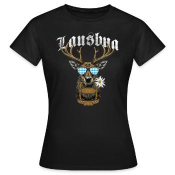 Lausbua T-shirt Chemise traditionnelle homme Chemise traditionnelle - T-shirt Femme - noir - Devant - AI Model Female 172 dark (172cm)