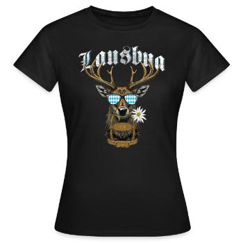 Lausbua T-shirt Chemise traditionnelle homme Chemise traditionnelle - T-shirt Femme - noir - Devant - AI Model Female 172 dark (172cm)