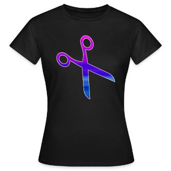 Friseur Schere - Frauen T-Shirt - Schwarz - Vorne - AI Model Female 172 dark (172cm)