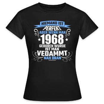 1968 - Frauen T-Shirt - Schwarz - Vorne - AI Model Female 172 dark (172cm)