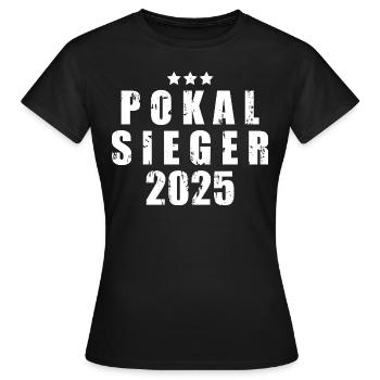 Pokalsieger 2025 - Frauen T-Shirt - Schwarz - Vorne - AI Model Female 172 dark (172cm)