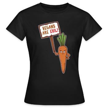 Les végétaliens sont diaboliques - T-shirt Femme - noir - Devant - AI Model Female 172 dark (172cm)