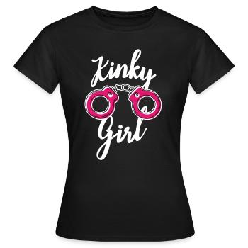 Bondage BDSM Kinky Girl Handschellen Sub Geschenk - Frauen T-Shirt - Schwarz - Vorne - AI Model Female 172 dark (172cm)