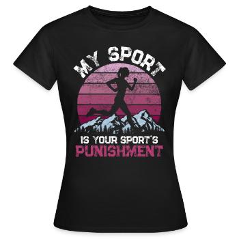 Lustiges Läuferin Joggerin Laufen Cardio Fitness - Frauen T-Shirt - Schwarz - Vorne - AI Model Female 172 dark (172cm)