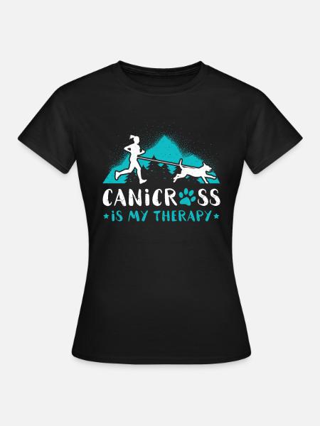 Canicross is my therapy running chien femmes - T-shirt Femme - noir