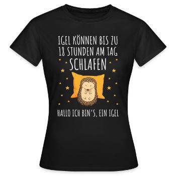 Igel Langschläfer Morgenmuffel Schlafmütze müde - Frauen T-Shirt - Schwarz - Vorne - AI Model Female 172 dark (172cm)