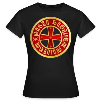 Croix de Templar or et rubis - T-shirt Femme - noir - Devant - AI Model Female 172 dark (172cm)