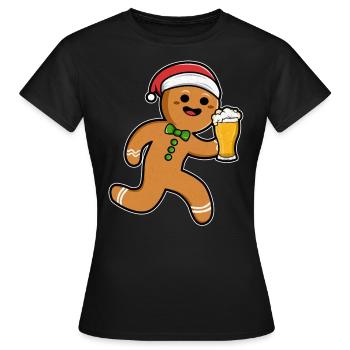 Bonhomme en pain d'épice - T-shirt Femme - noir - Devant - AI Model Female 172 dark (172cm)