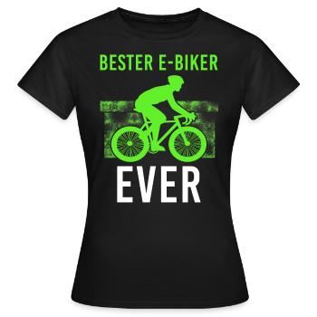 E-Biker E Bike Fahrer - Frauen T-Shirt - Schwarz - Vorne - AI Model Female 172 dark (172cm)