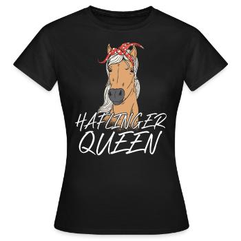 Haflinger Pferd Reiterhof Pferdespruch - Frauen T-Shirt - Schwarz - Vorne - AI Model Female 172 dark (172cm)