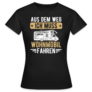 Wohnmobil witziges Camping Motiv Camper Sprüche - Frauen T-Shirt - Schwarz - Vorne - AI Model Female 172 dark (172cm)