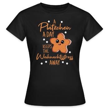 Weihnachtsbäckerei Plätzchen Advent Kekse Cookie - Frauen T-Shirt - Schwarz - Vorne - AI Model Female 172 dark (172cm)