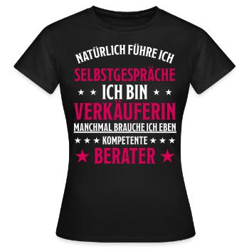 Verkäuferin Einzelhandel Lustiger Spruch Geschenk - Frauen T-Shirt - Schwarz - Vorne - AI Model Female 172 dark (172cm)