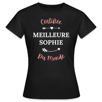 Certifiée meilleure sophie du monde - T-shirt Femme - noir - Devant - AI Model Female 172 dark (172cm)