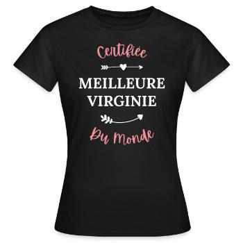 Certifiée meilleure Virginie du monde - T-shirt Femme - noir - Devant - AI Model Female 172 dark (172cm)