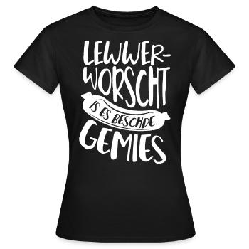 Pfälzer Sprüche Pfalz Lewwerworscht Lustig - Frauen T-Shirt - Schwarz - Vorne - AI Model Female 172 dark (172cm)