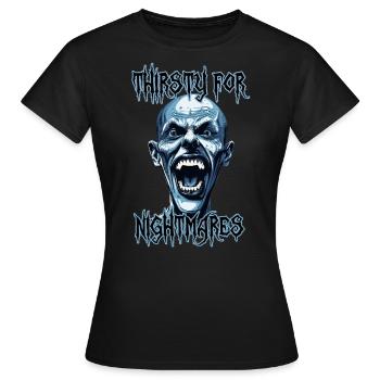 Albtraum Reißzähne Vampir wie ein Mensch, verrückt, Horror - Frauen T-Shirt - Schwarz - Vorne - AI Model Female 172 dark (172cm)