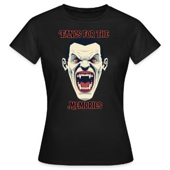 Dracula Vampire dénudant les dents, Halloween - T-shirt Femme - noir - Devant - AI Model Female 172 dark (172cm)