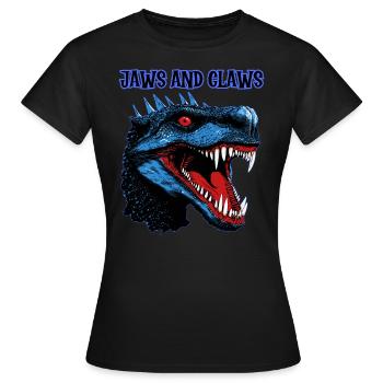 Reptile, Dinosaurs, Jaws and Claws, - Women's T-Shirt - black - Front - AI Model Female 172 dark (172cm)