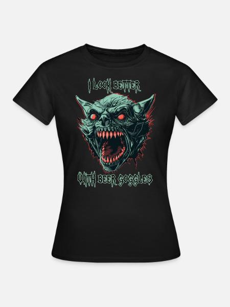 Dämonen-Ghul-Bierbrille - Frauen T-Shirt - Schwarz